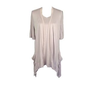 Silky Soft Two Piece Top Set in Rose Cream, Size S